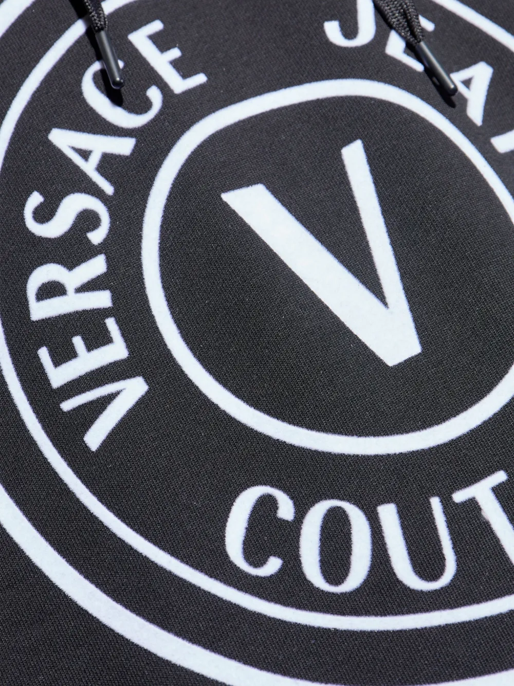 Versace Jeans Couture Katoenen hoodie met logoprint Zwart