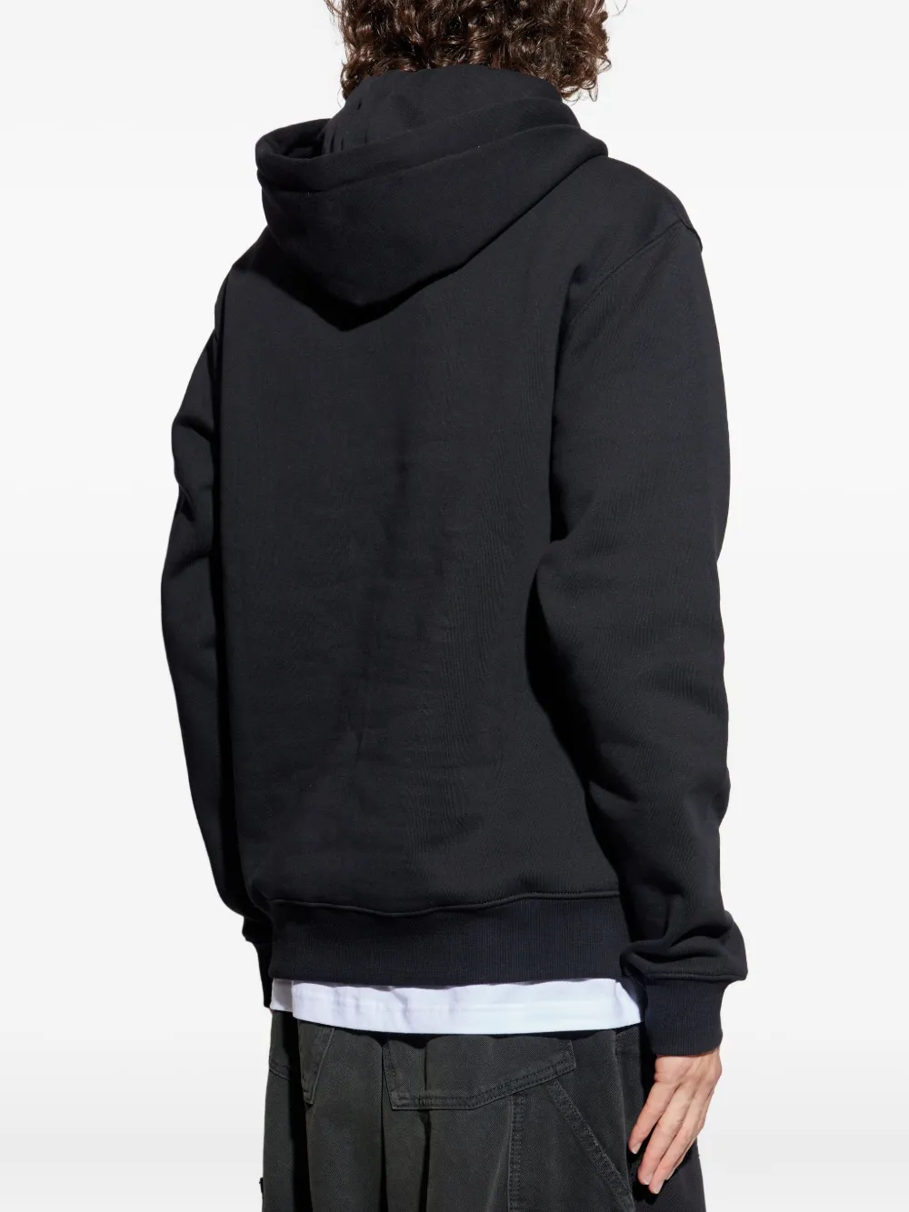 Versace Jeans Couture Katoenen hoodie met logoprint Zwart