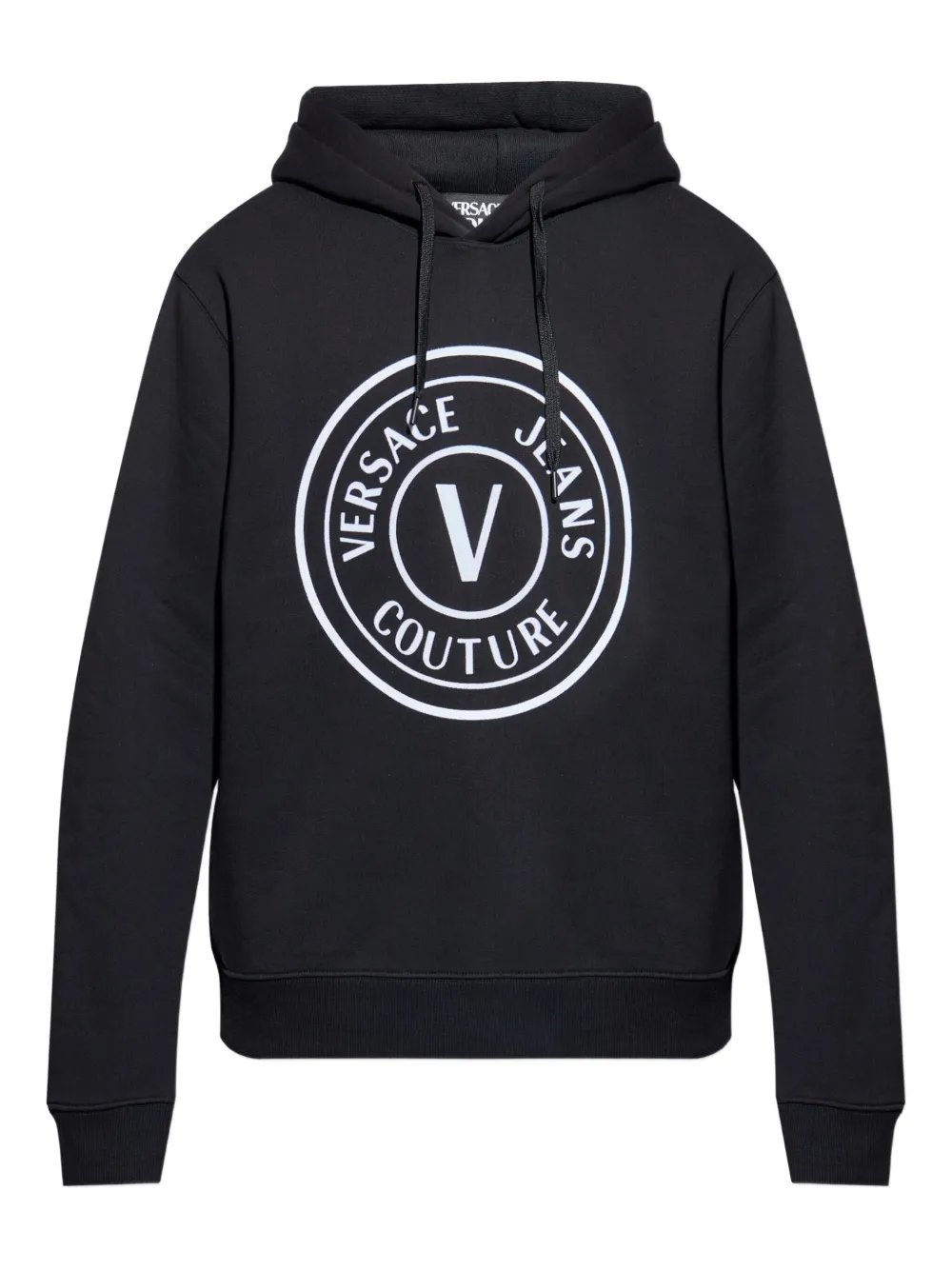 Versace Jeans Couture Katoenen hoodie met logoprint Zwart