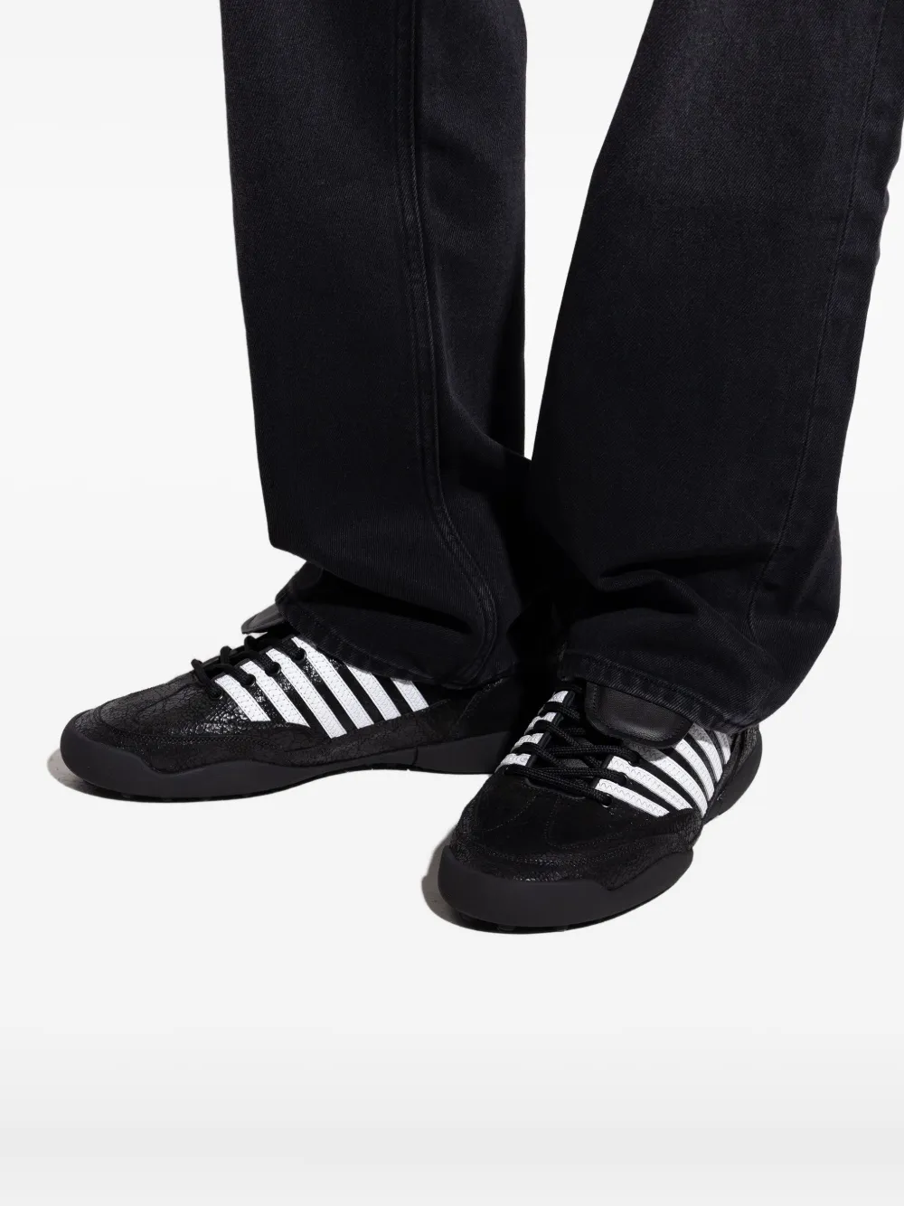 DSQUARED2 stripe-detail leather sneakers Black