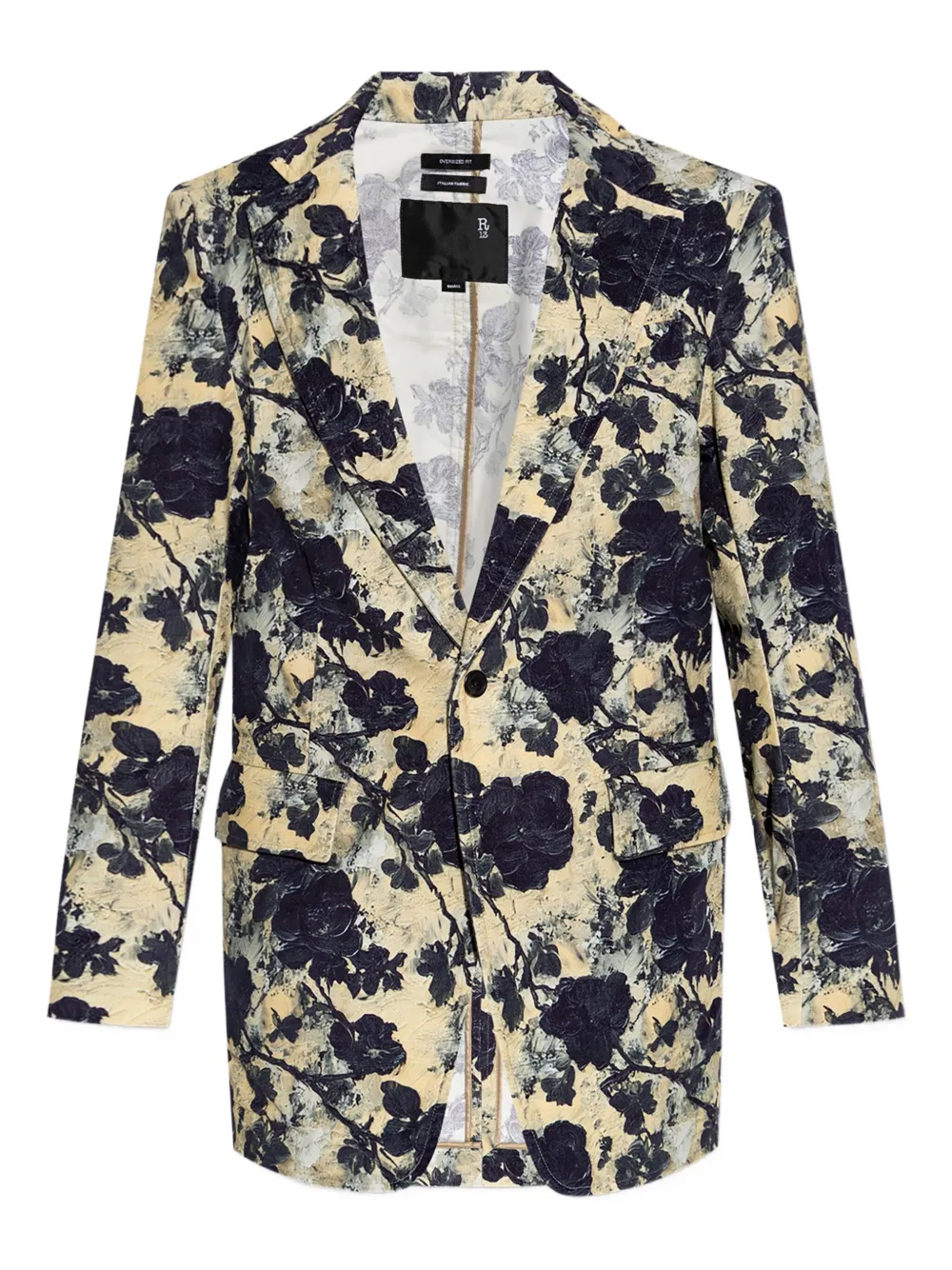 R13 Blazer floral com abotoamento simples | Preto | Image 1