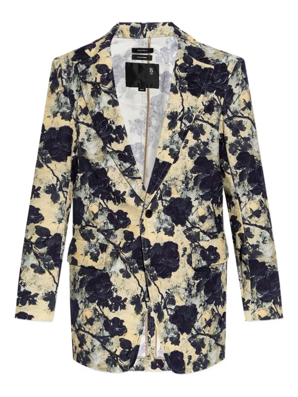 R13 Floral-print Single-breasted Blazer in Black