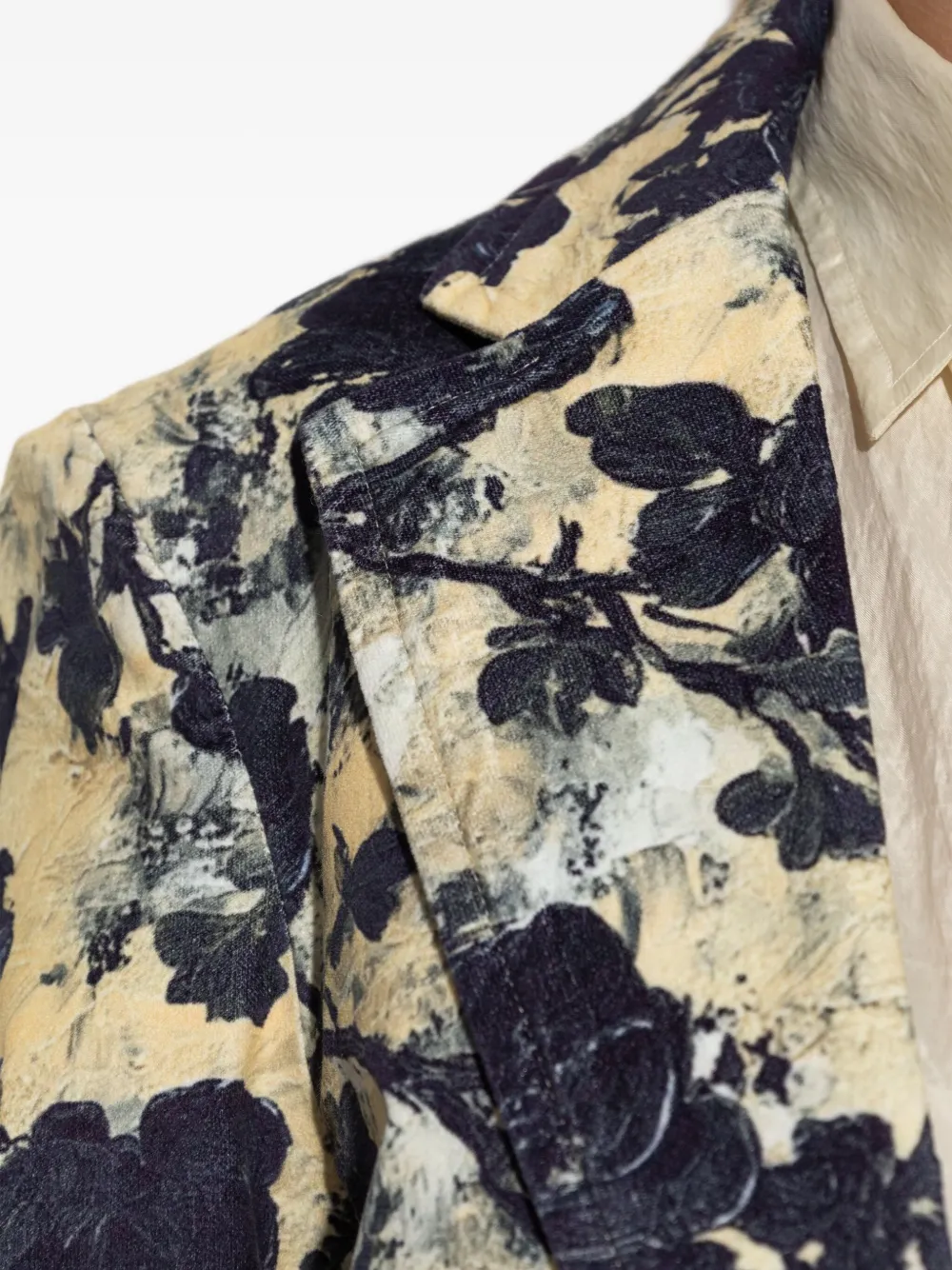 R13 floral-print single-breasted blazer Zwart