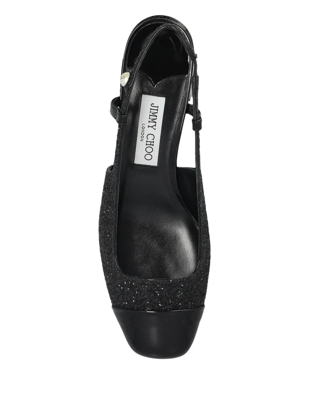 Jimmy Choo Patent Leather Pumps With Slingback And Decorative Button In Black