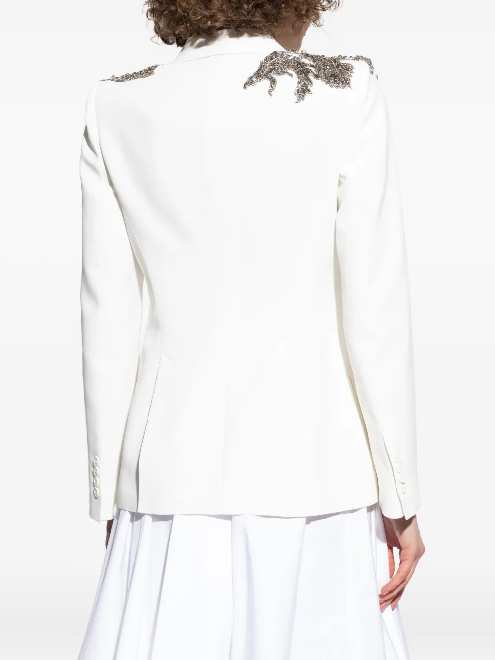 Alexander McQueen embellished shoulder blazer Wit