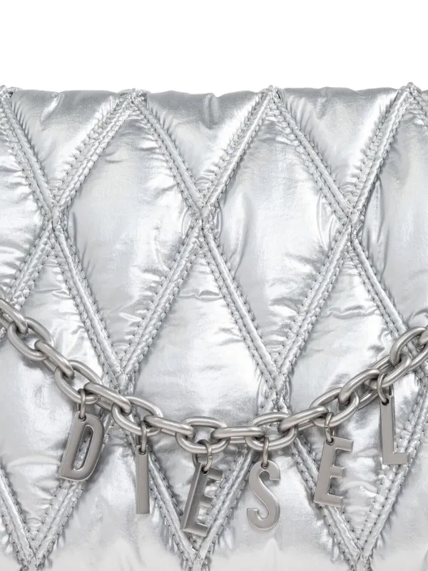 Diesel Charm-D Shoulder Bag M | Grey | FARFETCH