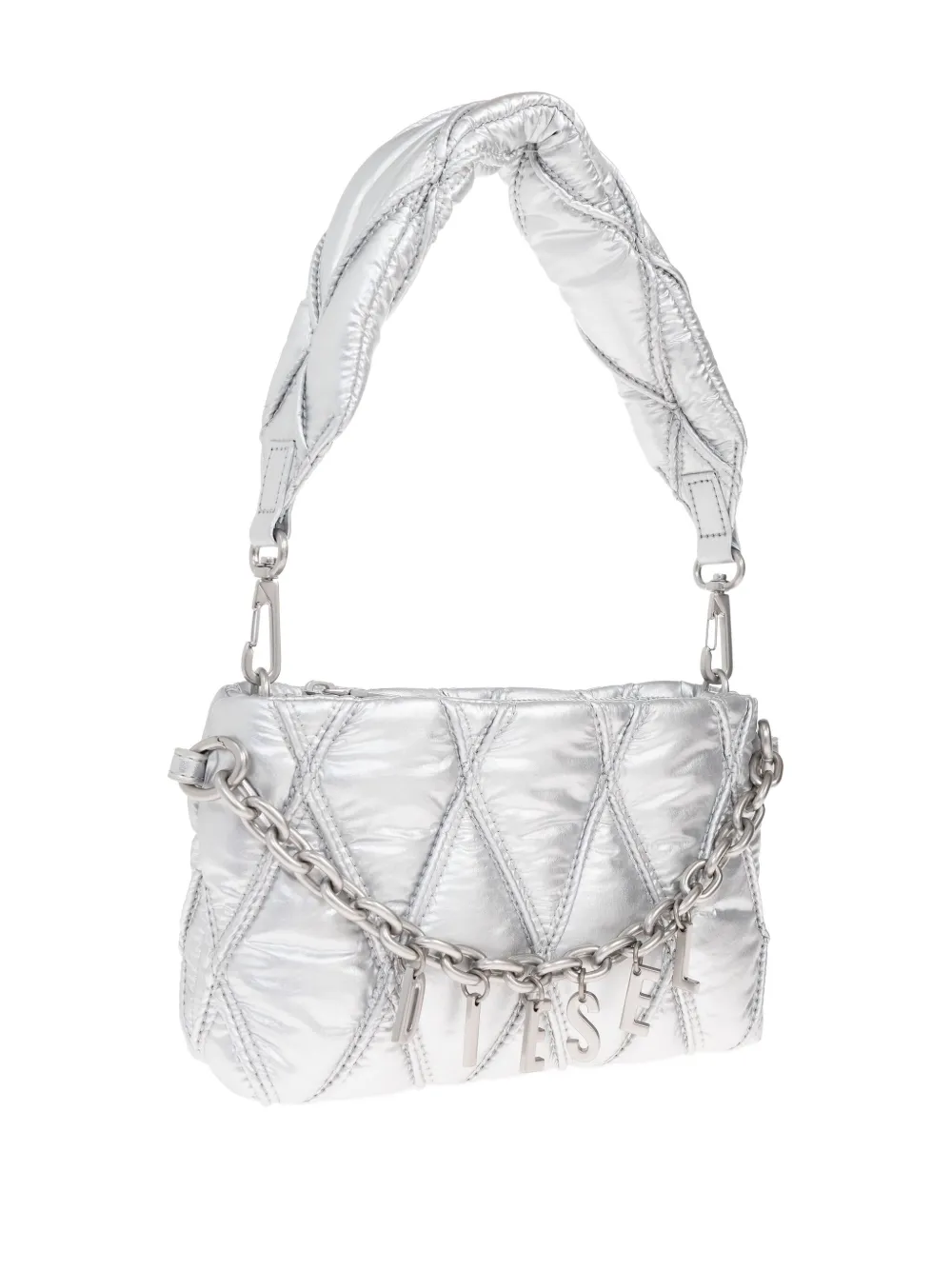 Diesel Charm-D gewatteerde clutch Grijs