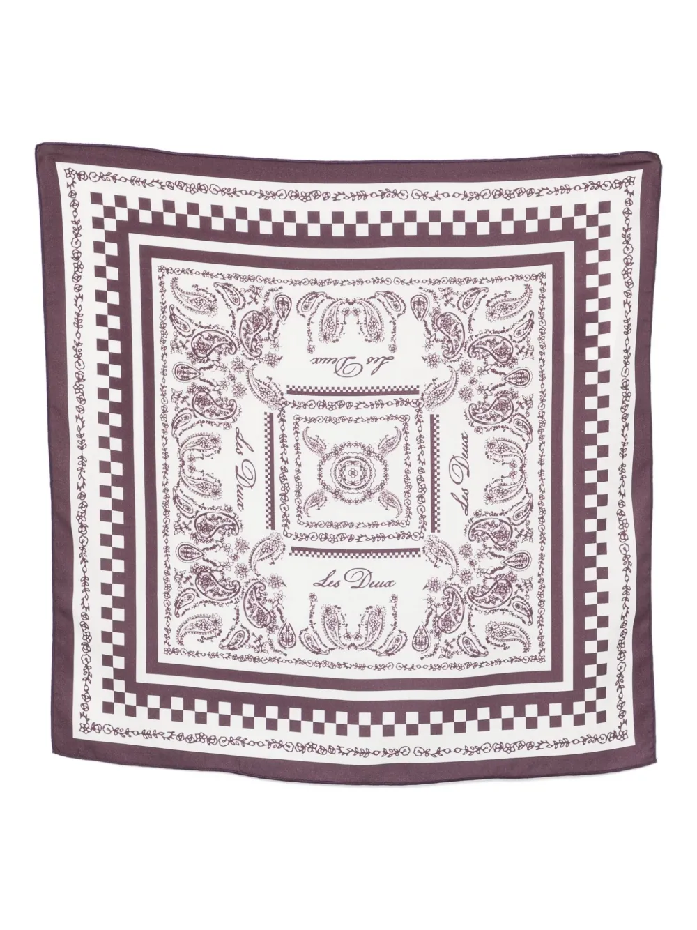 Les Deux paisley border-detail scarf | Neutrals | Image 1