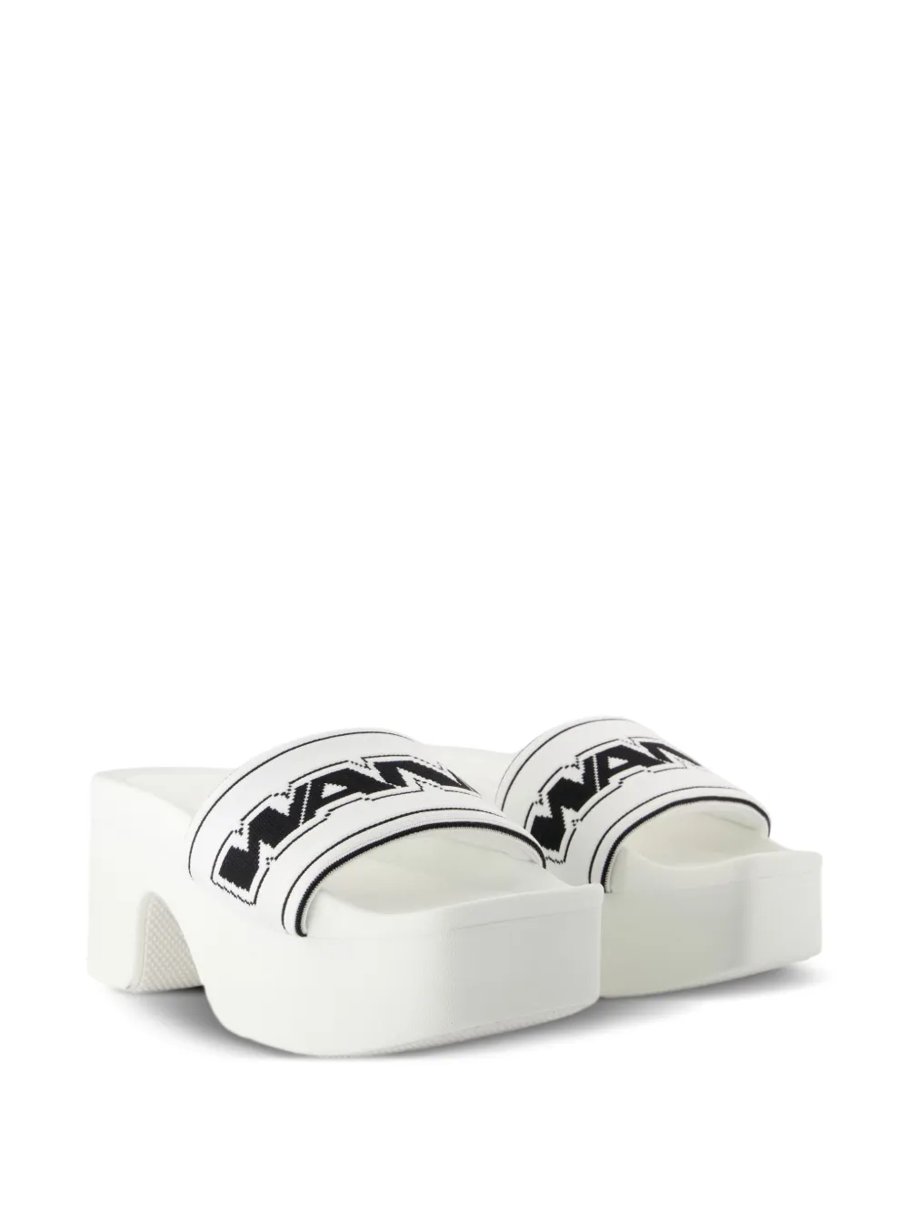 Alexander Wang logo platform sandals White