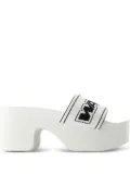 Alexander Wang logo platform sandals - White