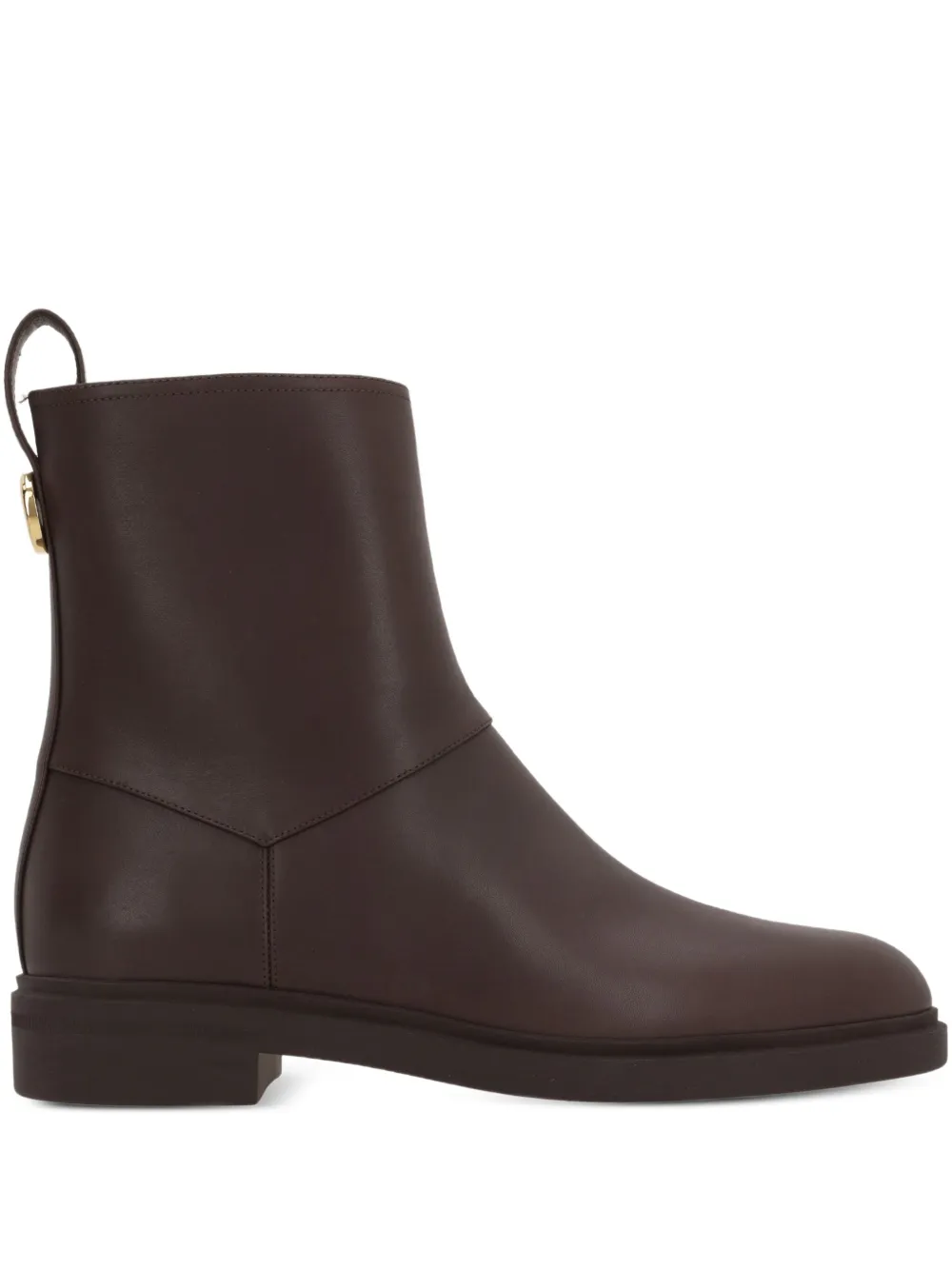 leather zip-fastening ankle boots