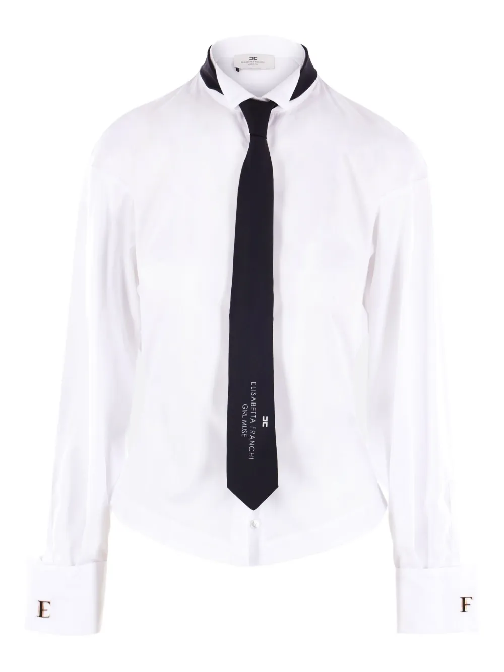 Elisabetta Franchi neck-tie poplin shirt Wit