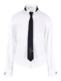 Elisabetta Franchi neck-tie poplin shirt - White