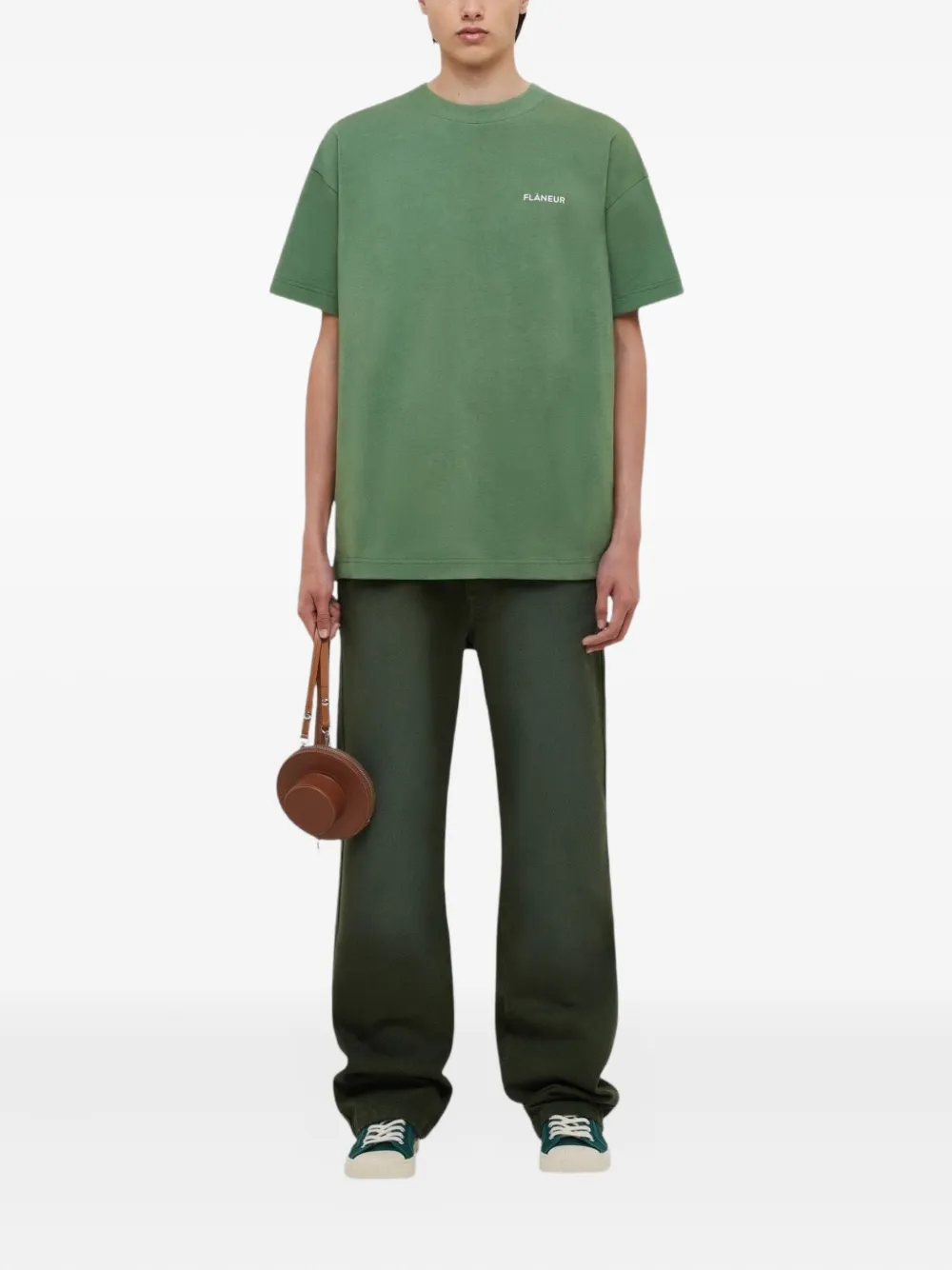 FLÂNEUR T-shirt met logoprint - Groen