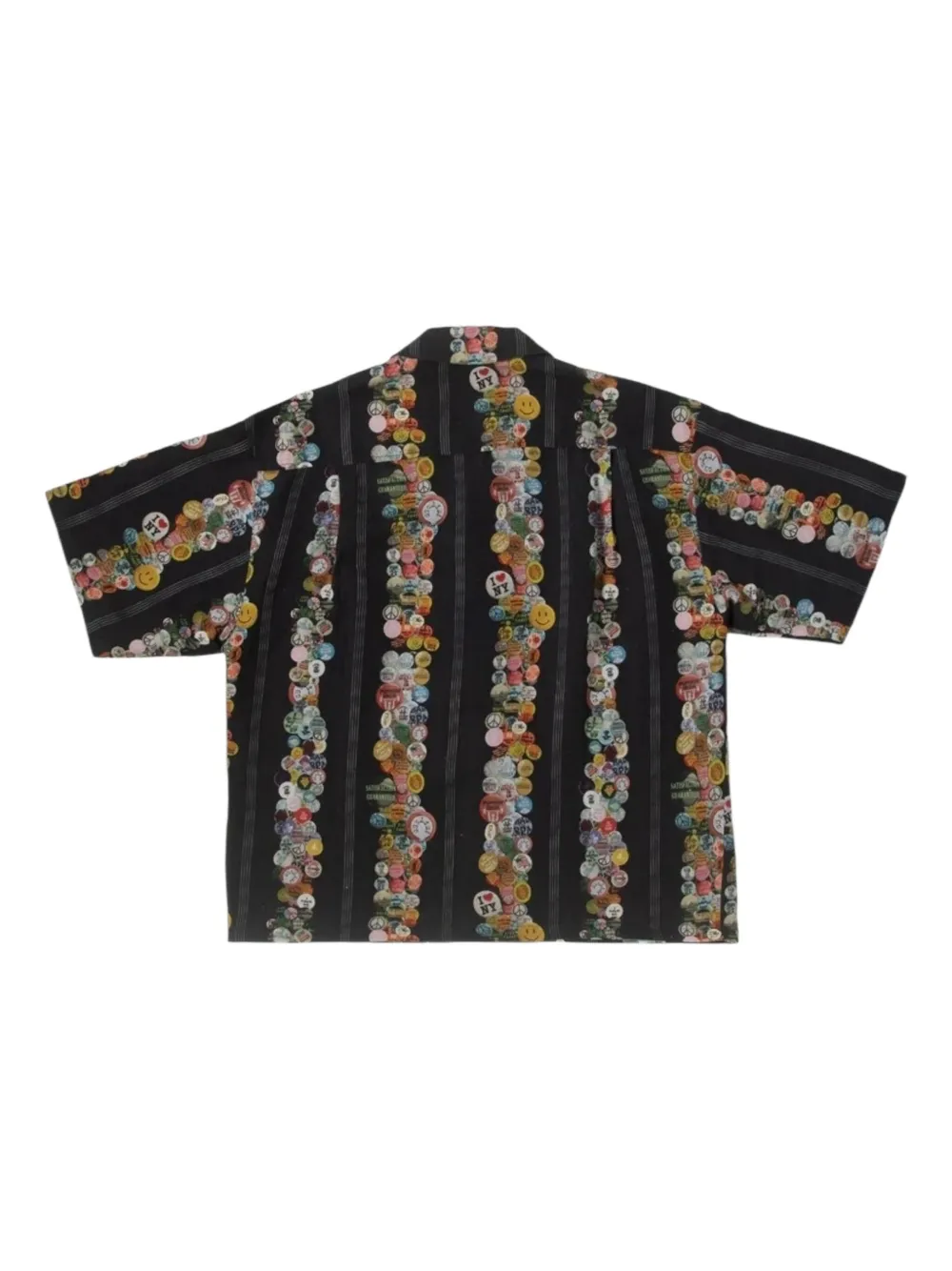 BLDG4 button-detail striped shirt | Black | Image 1