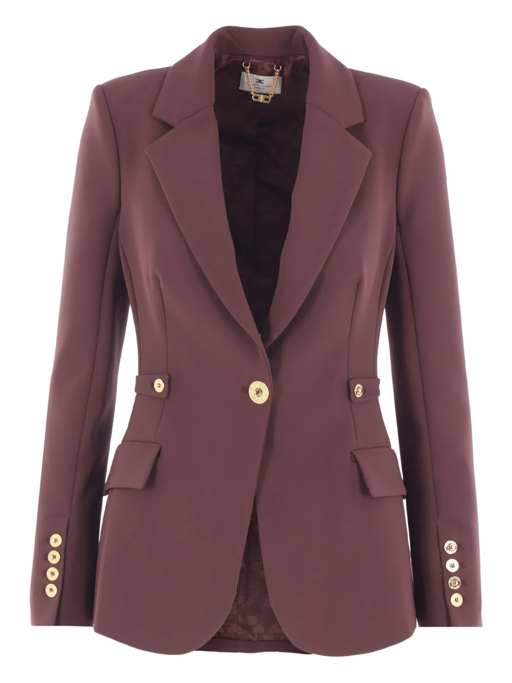 Elisabetta Franchi padded-shoulders blazer Rood