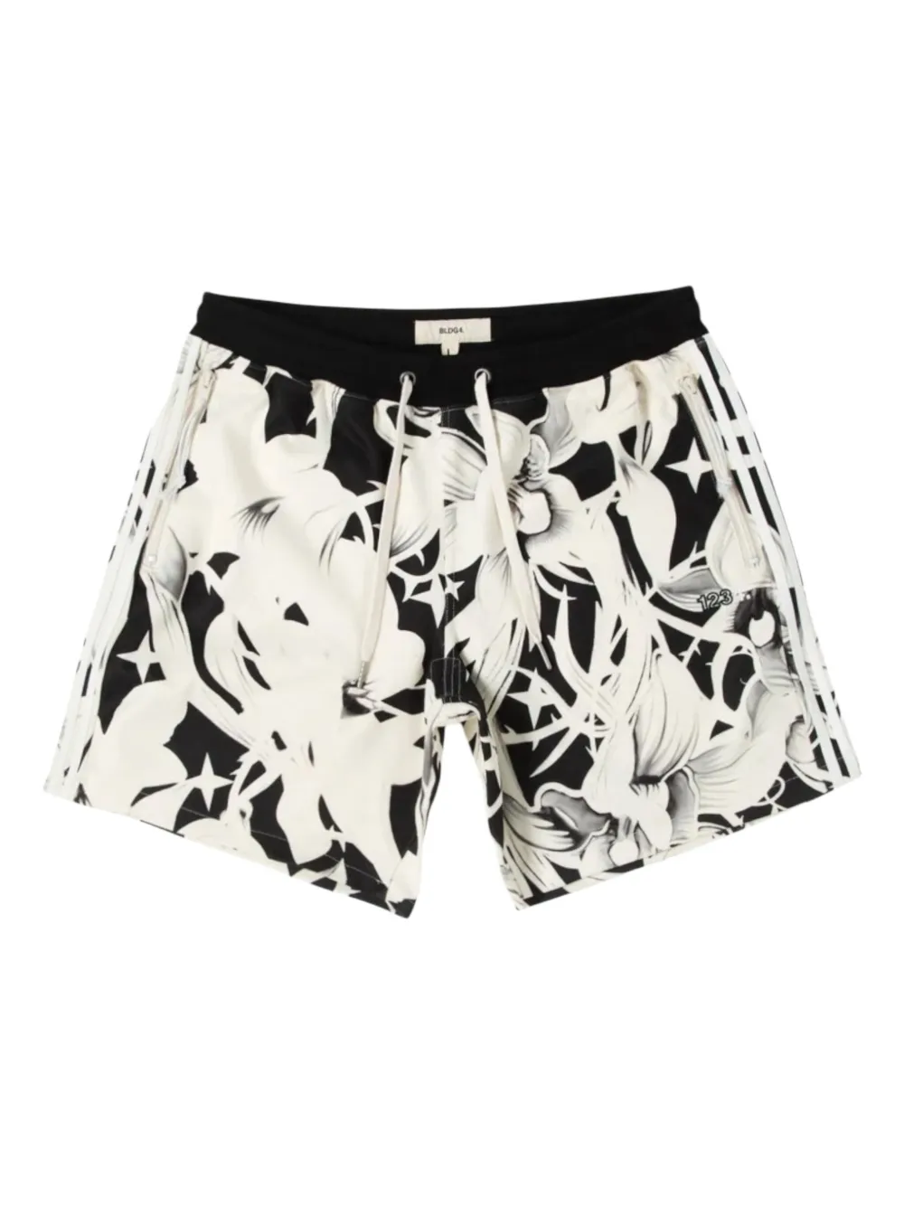BLDG4 floral-print adjustable-waist shorts | White | Image 1