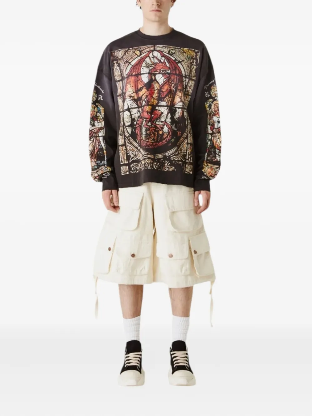 UNTITLED ARTWORKS T-shirt met lange mouwen en grafische print - Zwart