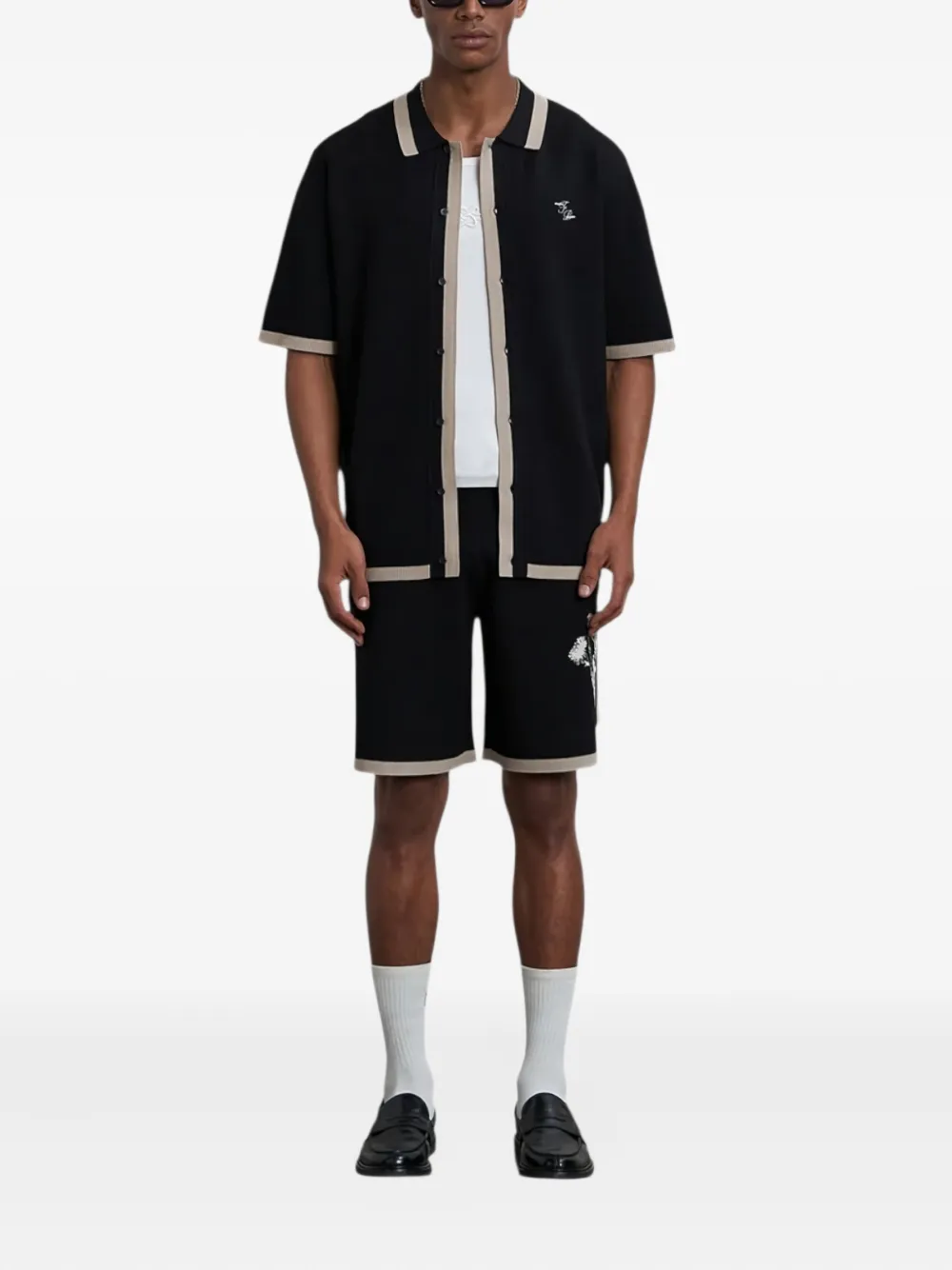 Filling Pieces Garden gebreide shorts Zwart