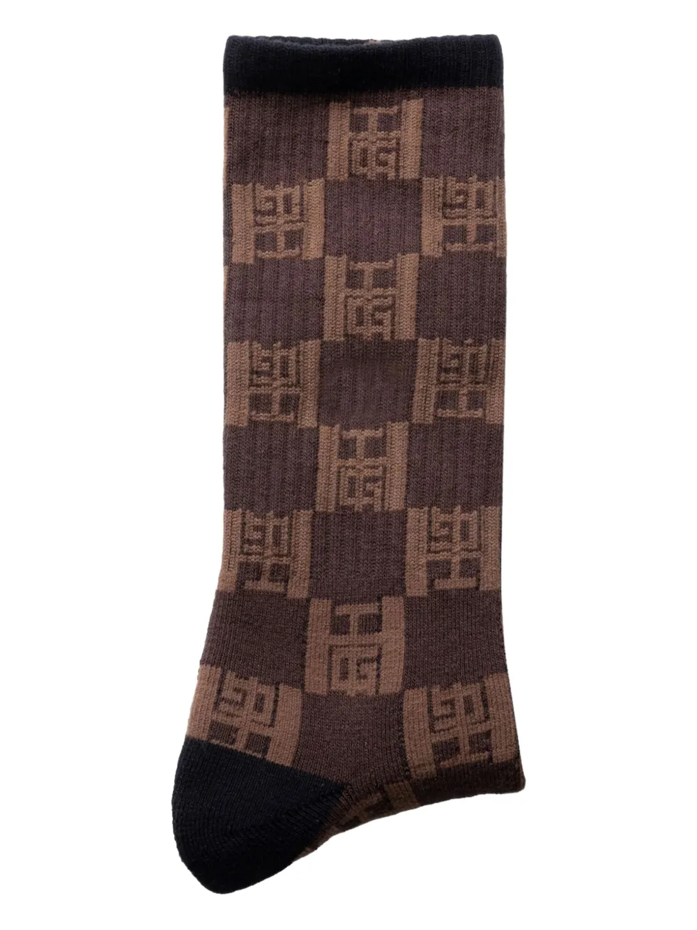 Honor The Gift Geribbelde sokken met monogram Bruin