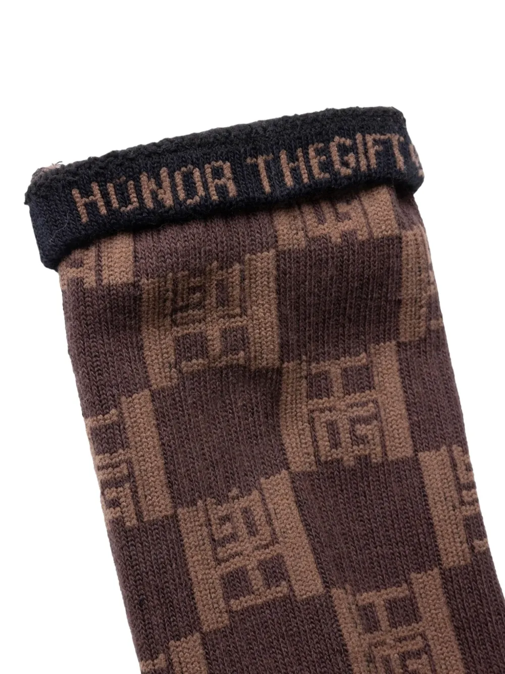 Honor The Gift Geribbelde sokken met monogram Bruin