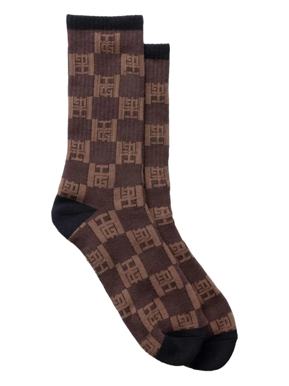 Honor The Gift Geribbelde sokken met monogram Bruin