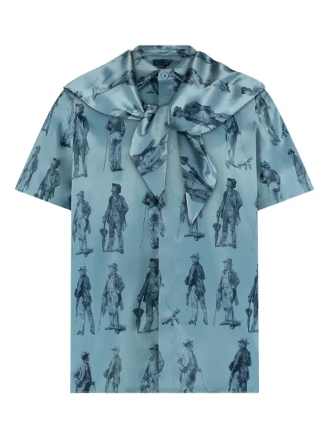 FLÂNEUR hooded print shirt