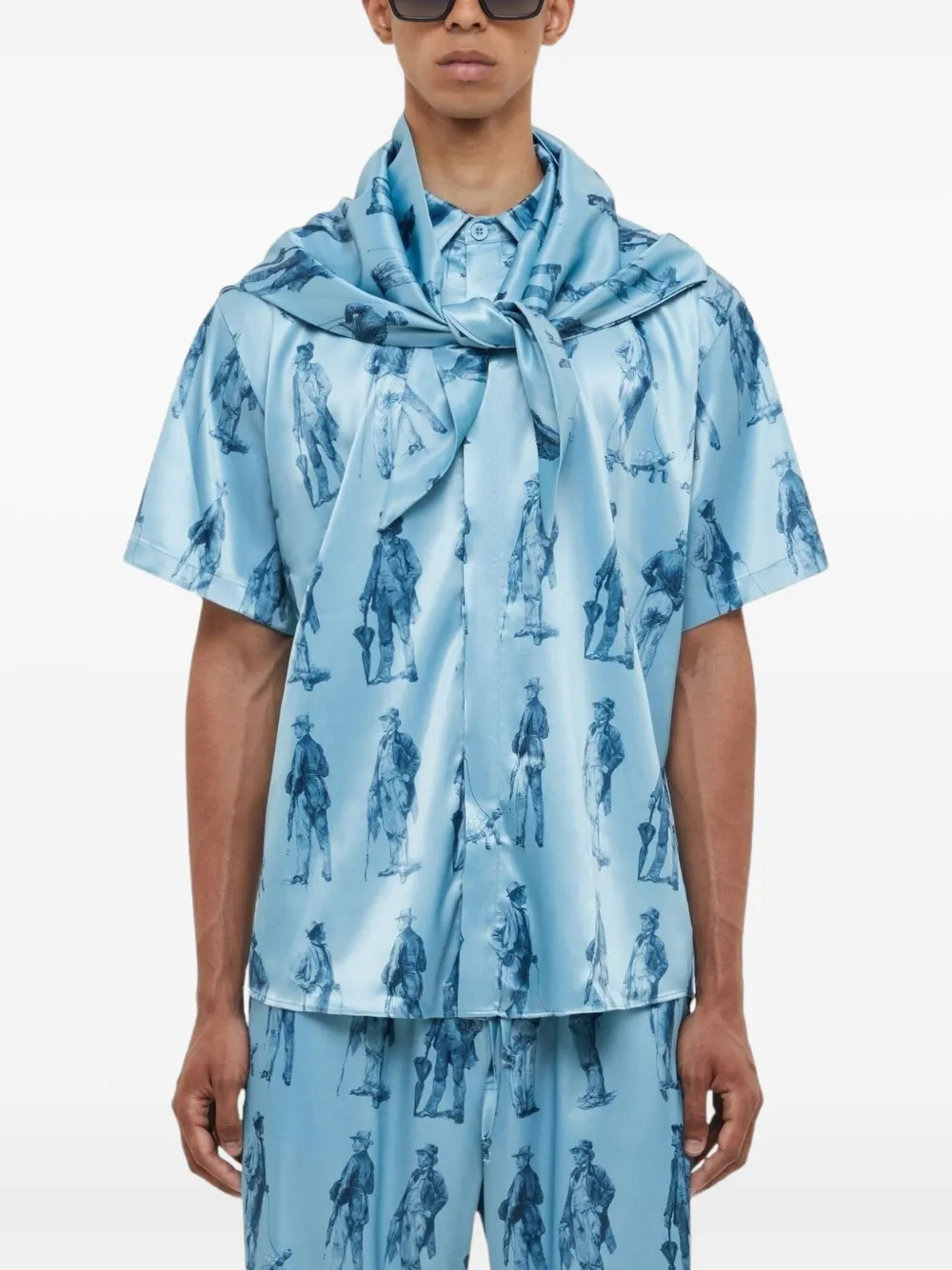 FLÂNEUR Overhemd met capuchon - Blauw