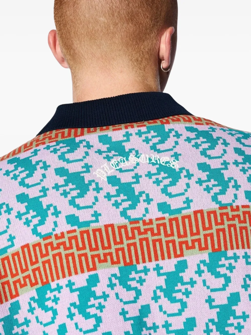 Pleasures Poloshirt met gekko-jacquard Veelkleurig