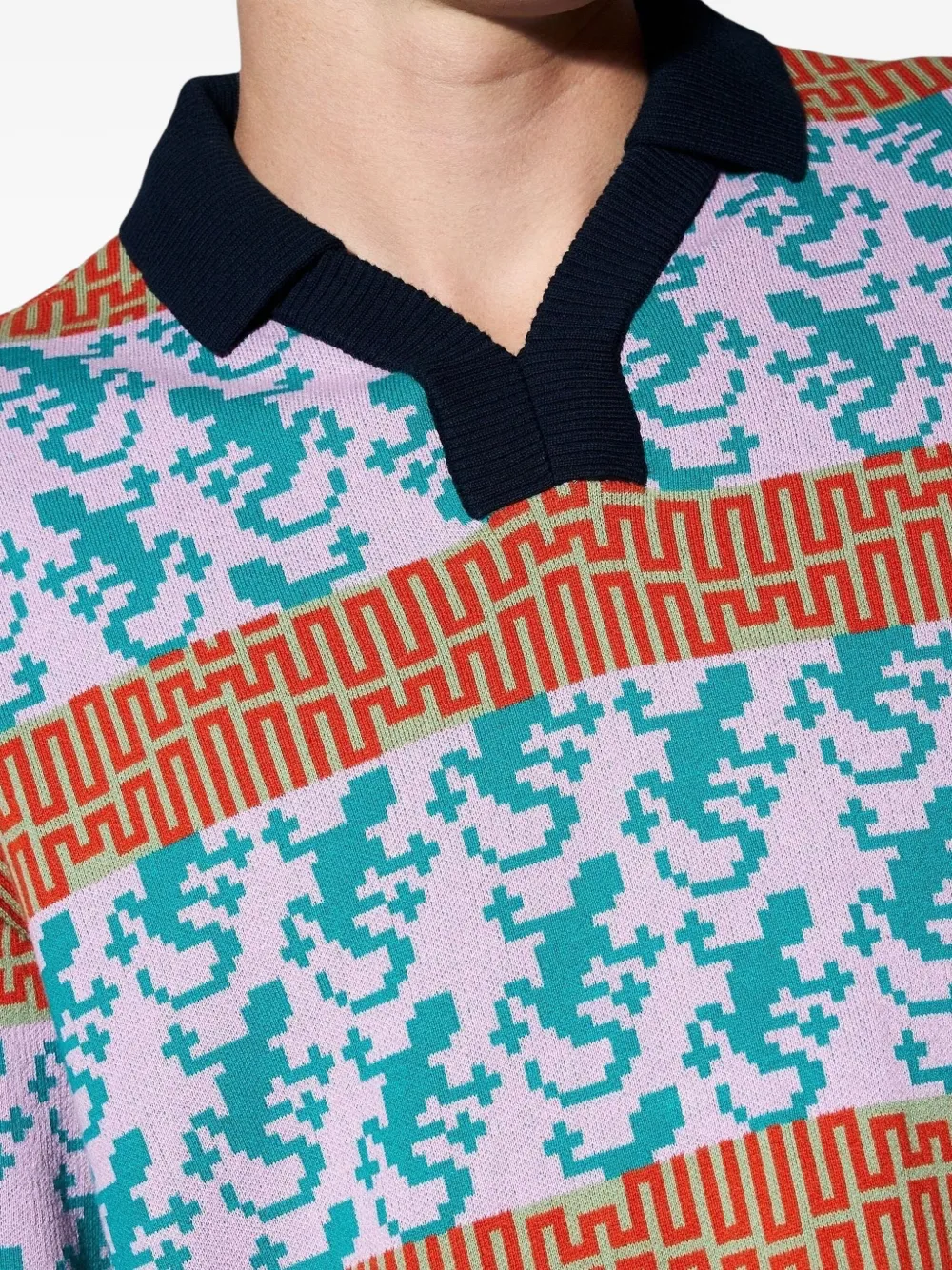 Pleasures Poloshirt met gekko-jacquard Veelkleurig