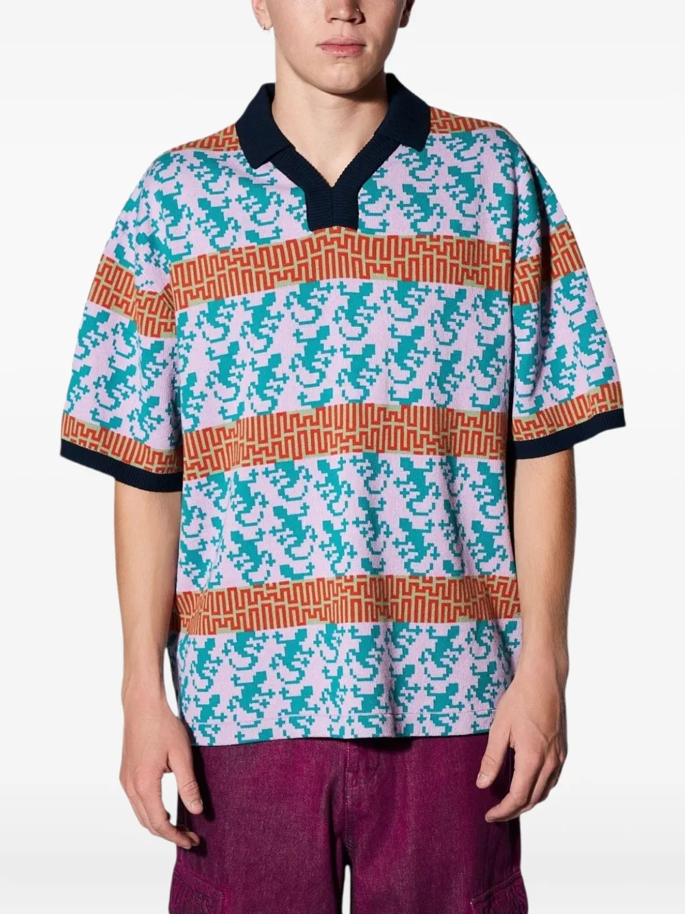 Pleasures gecko-jacquard polo shirt | Image 2