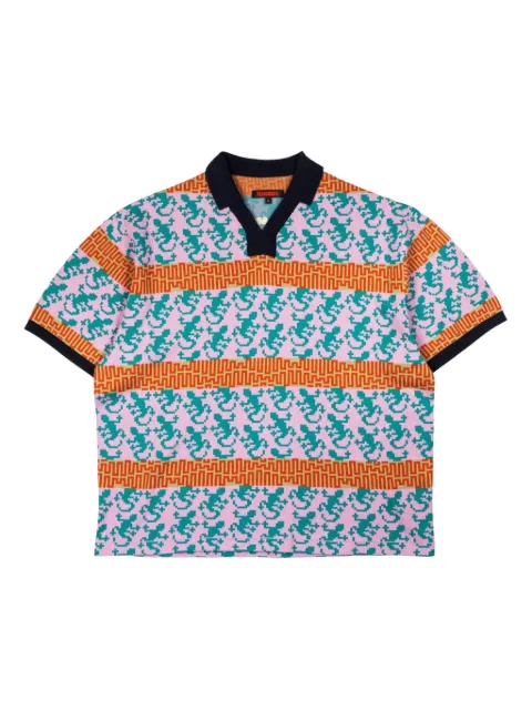 Pleasures gecko-jacquard polo shirt