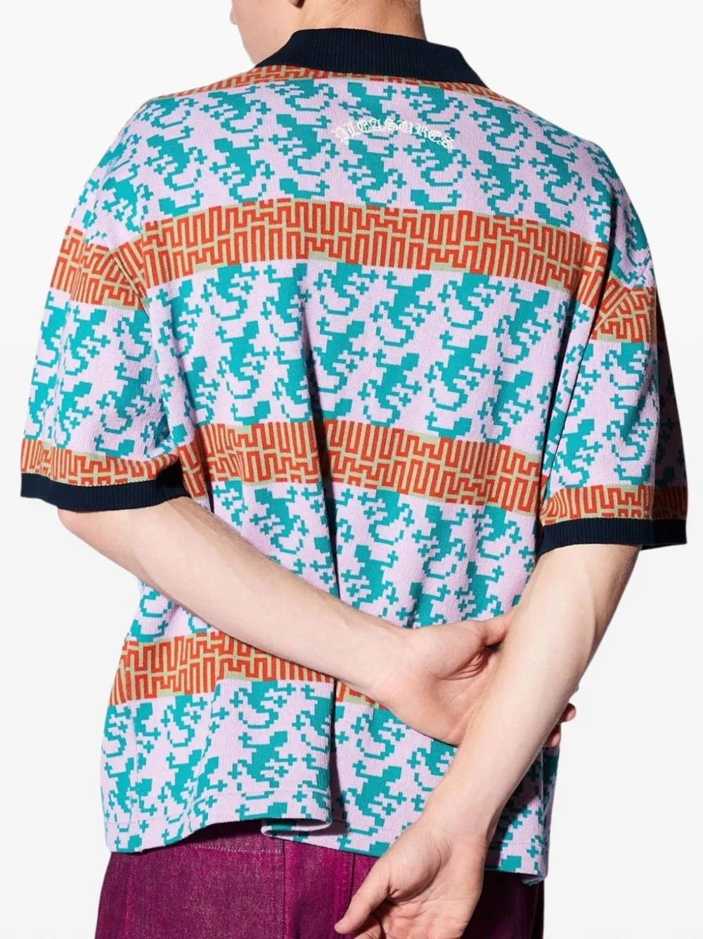 Pleasures Poloshirt met gekko-jacquard Veelkleurig