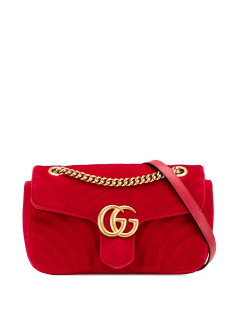 Gucci Pre-Owned 2016-2025 Small GG Marmont Matelasse Velvet Flap crossbody bag