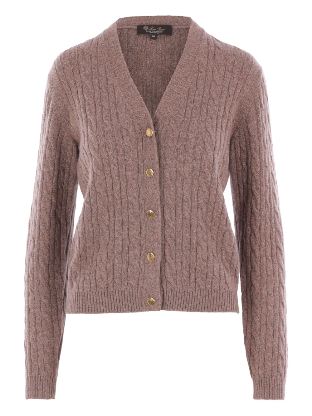Loro Piana cable-knit cardigan Roze