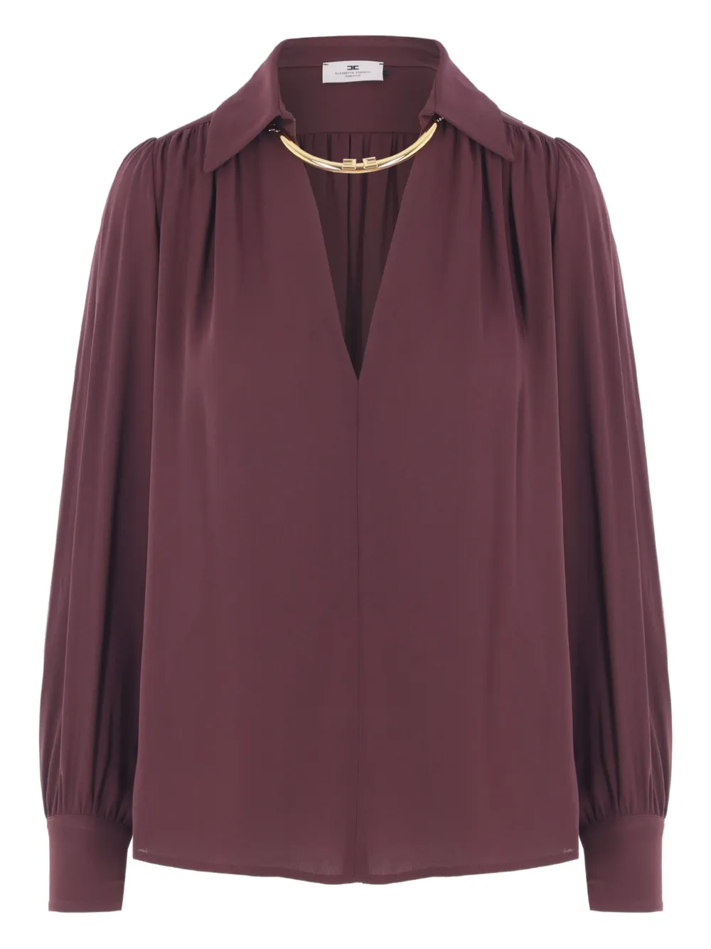 Elisabetta Franchi pleated-collar blouse Paars