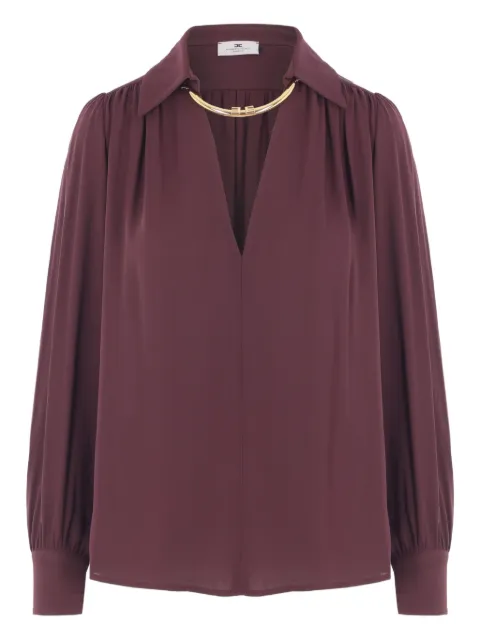 Elisabetta Franchi pleated-collar blouse