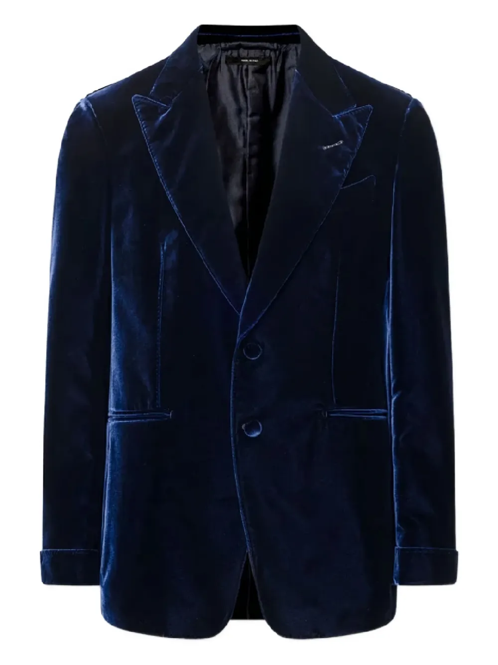 TOM FORD single-breasted velvet jacket Blauw