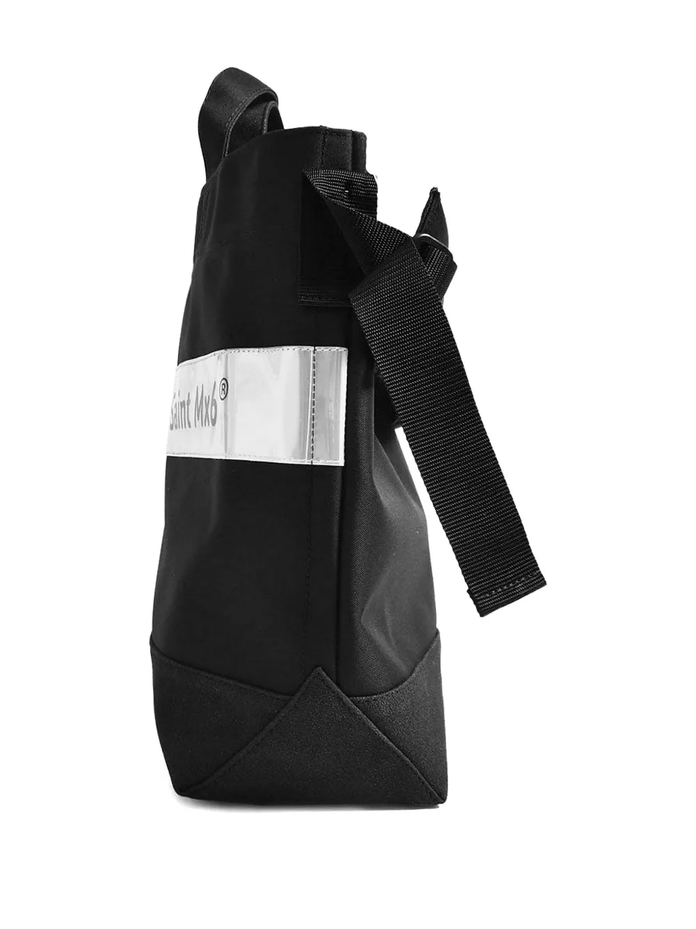 Saint Mxxxxxx Logo-stripe Tote Bag In Black