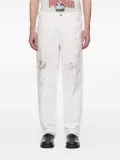 Paly paint-splatter trousers - White