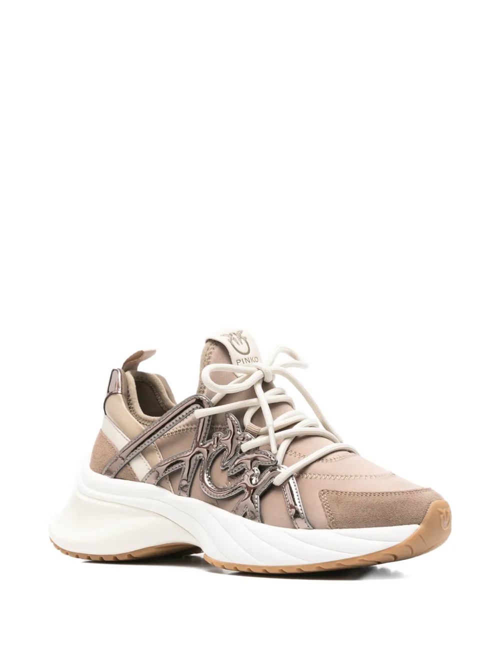 PINKO Sneakers met logo-applicatie - Beige