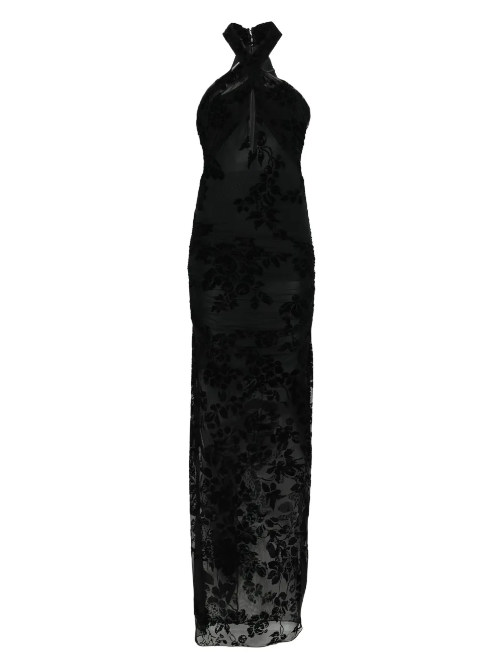 PINKO floral halter-neck dress - Nero