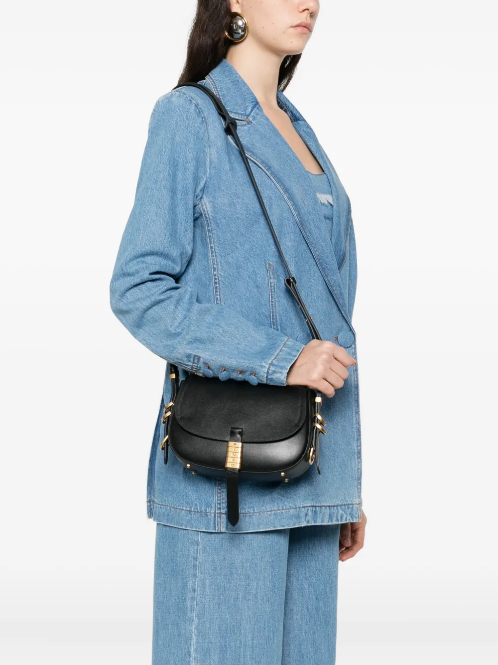 PINKO leather shoulder bag - Zwart