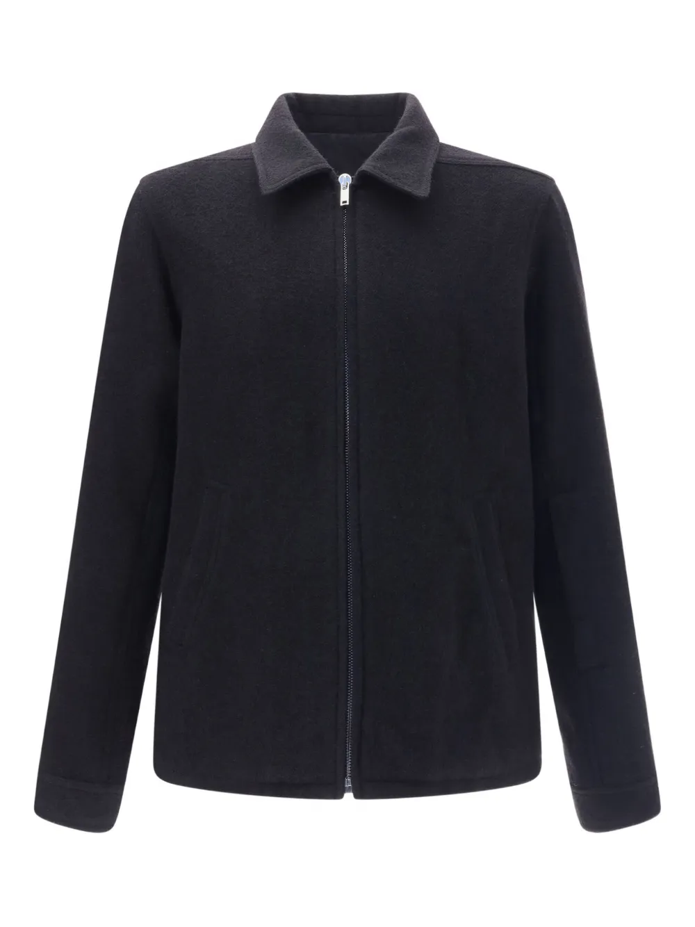 Rick Owens Shirtjack met puntkraag en rits Zwart