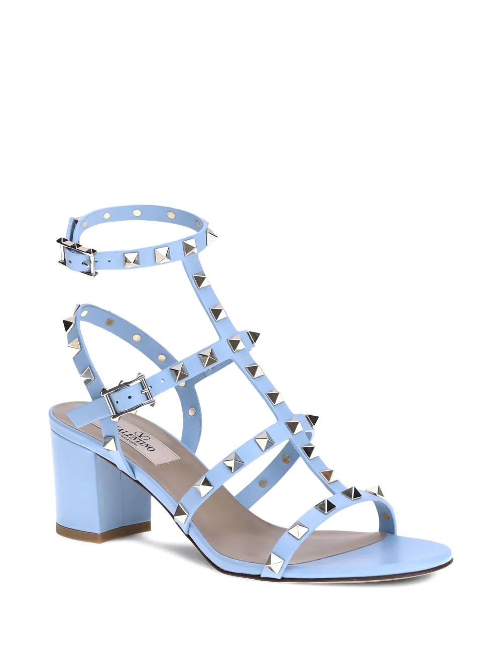 Valentino Garavani 60mm Rockstud block-heel sandals Blue