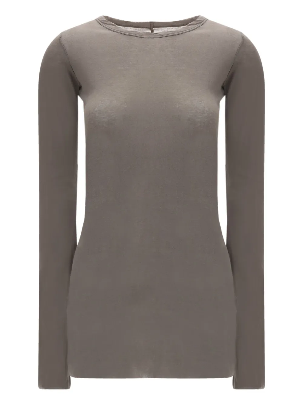 long-sleeve unstitched-hem T-shirt