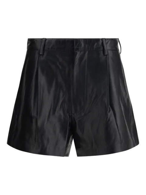 R13 pleated leather shorts