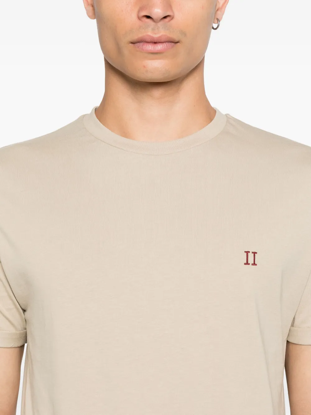 Les Deux Norregaard Contrast T-shirt van biologisch katoen Beige