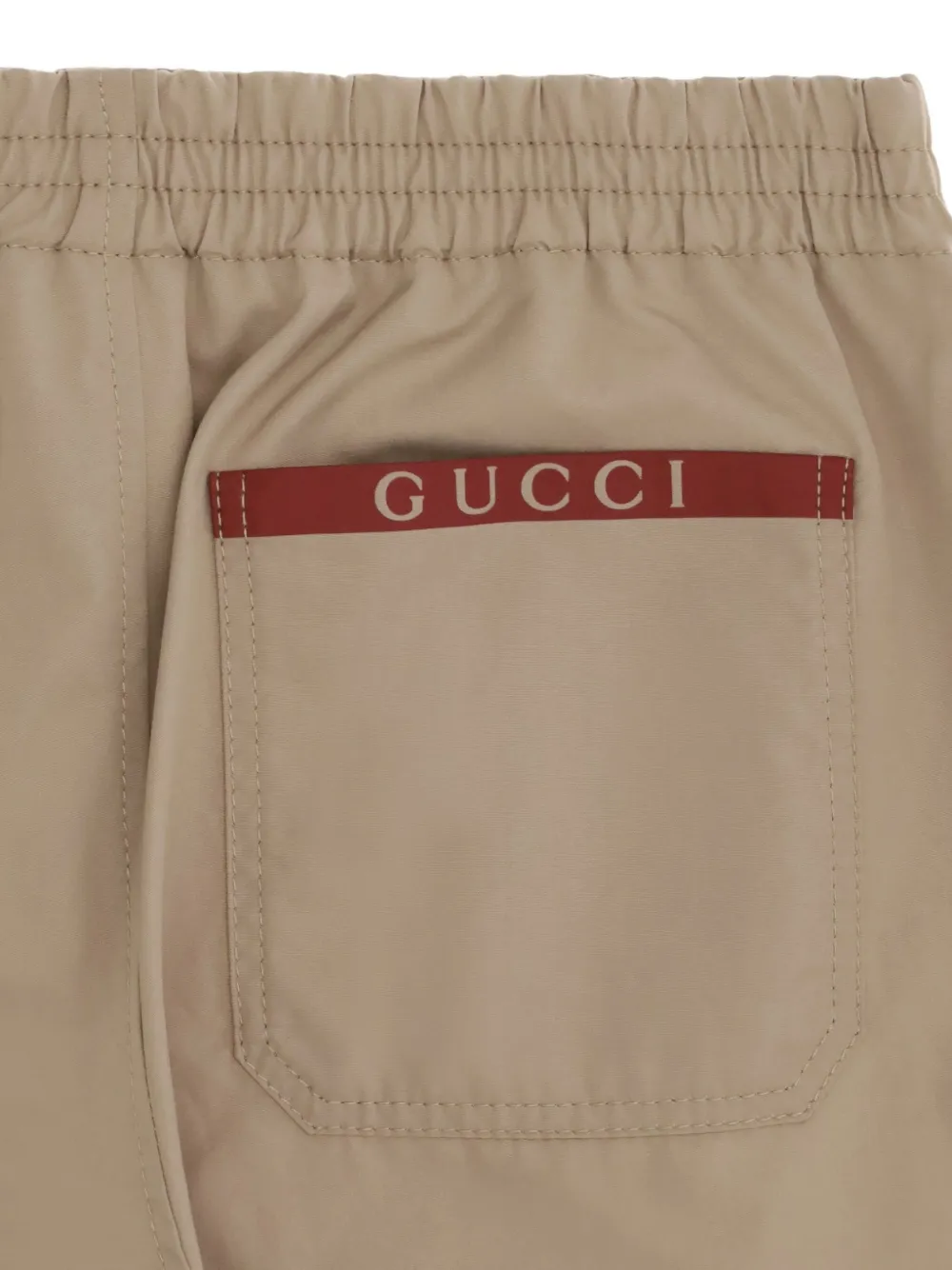 Gucci Kids Broek met geplooide zak Beige