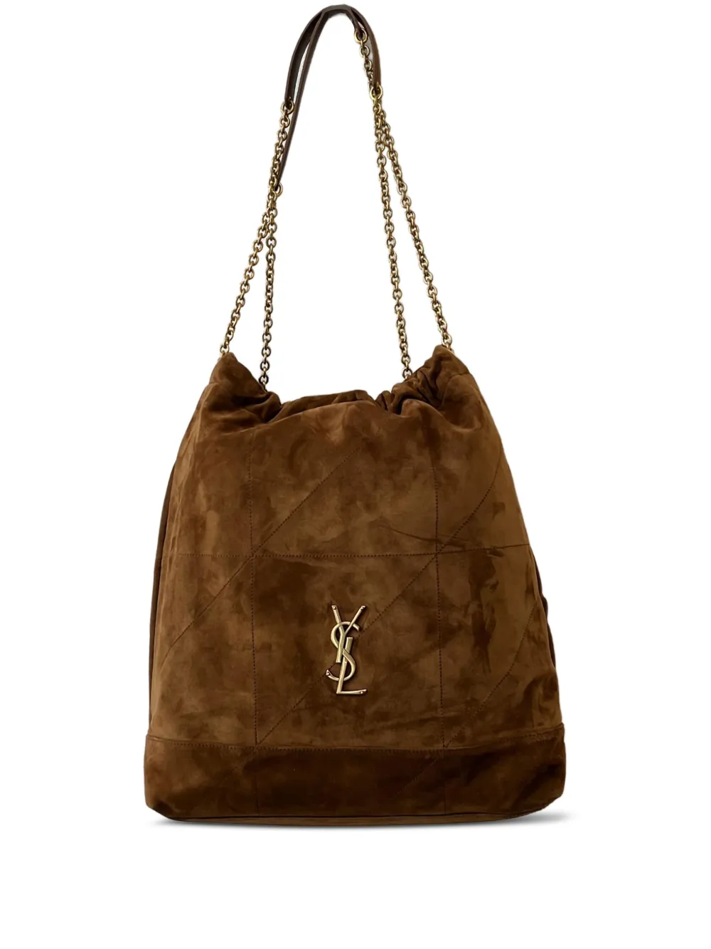 Saint Laurent Jamie gewatteerde schoudertas met ketting Bruin